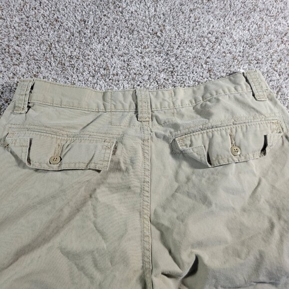 Signature by Levi Cargo Shorts Mens 34 Beige Multi Pocket Khak Utility - Picture 8 of 9